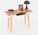 Modern White 2 Drawers Solid Wood Study Desk